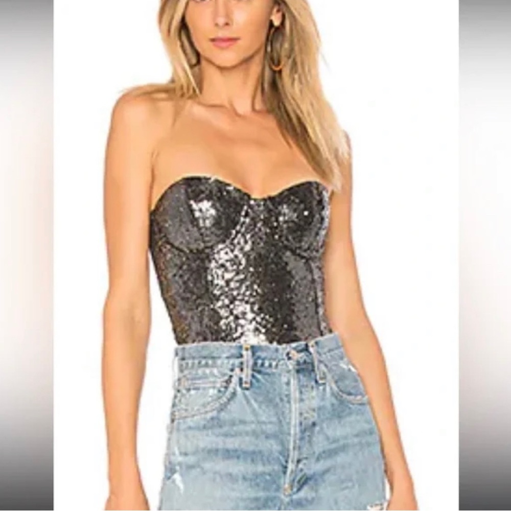 House of Harlow 1960 Sequin Bodysuit